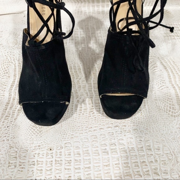 Express Women’s Black Tissu Peep Toe Heels - Picture 3 of 12